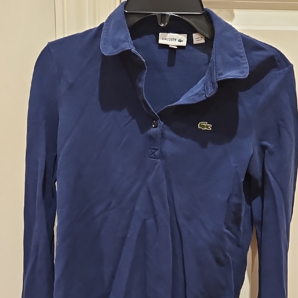 Lacoste Blue Long Sleeve Polo Shirt